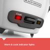 imageBLACKDECKER Rice Cooker 28 Cups Cooked 14 Cups Uncooked with Steaming Basket Removable NonStick Bowl White14cup