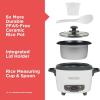 imageBLACKDECKER Rice Cooker 28 Cups Cooked 14 Cups Uncooked with Steaming Basket Removable NonStick Bowl White3cup