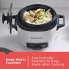 imageBLACKDECKER Rice Cooker 28 Cups Cooked 14 Cups Uncooked with Steaming Basket Removable NonStick Bowl White3cup