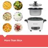 imageBLACKDECKER Rice Cooker 28 Cups Cooked 14 Cups Uncooked with Steaming Basket Removable NonStick Bowl White3cup