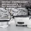 imageBLACKDECKER Rice Cooker 28 Cups Cooked 14 Cups Uncooked with Steaming Basket Removable NonStick Bowl White6cup
