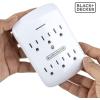 imageBLACKDECKER Surge Protector Wall Mount with 6 Grounded Outlets 2 Pack White  Compact Power Adapter Tap with Indicator Light Automatic Shutdown  3Prong Power Outlet Plug for Bathroom Bedroom2 pk