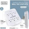 imageBLACKDECKER Surge Protector Wall Mount with 6 Grounded Outlets 2 Pack White  Compact Power Adapter Tap with Indicator Light Automatic Shutdown  3Prong Power Outlet Plug for Bathroom Bedroom2 pk
