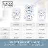 imageBLACKDECKER Surge Protector Wall Mount with 6 Grounded Outlets 2 Pack White  Compact Power Adapter Tap with Indicator Light Automatic Shutdown  3Prong Power Outlet Plug for Bathroom Bedroom2 pk