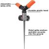 imageBlack  Decker 2Arm Spinning Sprinkler with Zinc Spike  Compact Adjustable Secure Placement 1905 sq ft Lawn Coverage BD59412