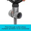 imageBlack  Decker 2Arm Spinning Sprinkler with Zinc Spike  Compact Adjustable Secure Placement 1905 sq ft Lawn Coverage BD59412