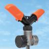 imageBlack  Decker 2Arm Spinning Sprinkler with Zinc Spike  Compact Adjustable Secure Placement 1905 sq ft Lawn Coverage BD59412