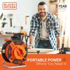 imageBlack  Decker 50 Ft Reverse Retractable Extension Cord Reel 14AWG SJTW Power Cable For Electric Tools  Outdoor Power Cord Reel WHeavyDuty Rewind Handle  Premium Cord Retractor for Garden