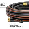 imageBlack  Decker Medium Duty Garden Hose  58 in x 50 ft 4Ply Construction 300 PSI Solid Brass Couplings BXMHBB22178