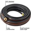 imageBlack  Decker Medium Duty Garden Hose  58 in x 50 ft 4Ply Construction 300 PSI Solid Brass Couplings BXMHBB22178