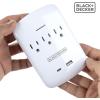 imageBlackDecker Surge Protector Wall Mount  3 Grounded Outlets 2 USB Ports USBA ampamp USBC Indicator Light Auto Shutdown 3Prong Plug