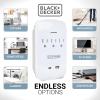 imageBlackDecker Surge Protector Wall Mount  3 Grounded Outlets 2 USB Ports USBA ampamp USBC Indicator Light Auto Shutdown 3Prong Plug