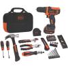 imageBLACKDECKER 12V MAX Drill ampamp Home Tool Kit 60Piece BDCDD12PK60pc Tool Kit