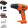 imageBLACKDECKER 20V MAX POWERCONNECT Power Drill Cordless Drill Driver Electric Screwdriver with 30 Piece Bit Set and Drivers Kit Battery and Charger Included LD120VA