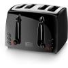 imageBLACKDECKER 4Slice Toaster TR1410BD ExtraWide 7 Shade Settings Crumb Trays Gloss BlackBlack