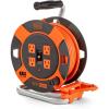 imageBLACKDECKER 50 Ft Retractable Extension Cord Reel With 4 Outlets MultiPlug Extension Easy Handle Rewind ampamp HeavyDuty 14AWG SJTW Cable50Feet