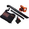 imageBLACKDECKER Leaf Blower Cordless Leaf Vacuum and Mulcher Combo Kit Battery and Charger Included 40V 120 mph Air Speed 6Speed Dial Builtin Scraper with Collection Bag LSWV36