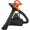 imageBLACKDECKER Leaf Blower Leaf Vacuum and Mulcher 3 in 1 Backpack Blowers for Lawn Care250 mph Airflow 400 cfm Delivery Power Reusable Bag Included Corded BEBL7000