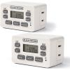 imageBLACKDECKER Light Timers Programmable Indoor 2 Pack with Polarized Outlet  Compact Digital Timer Outlet with Daylight Savings Mode 7Day Weekly Settings  Plug Timer for Appliances Lamps
