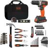 imagebeyond by BLACKDECKER Home Tool Kit with 20V MAX DrillDriver 83Piece BDPK70284C1AEVTool Kit