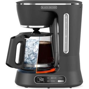 imageBLACKDECKER 12Cup Digital Coffee Maker Programmable Washable Basket Filter SneakACup Auto Brew Water Window Keep Hot Plate BlackBlack