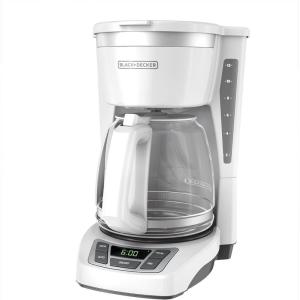 imageBLACKDECKER 12Cup Digital Coffee Maker Programmable Washable Basket Filter SneakACup Auto Brew Water Window Keep Hot Plate BlackWhite