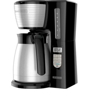 imageBLACKDECKER 12Cup Thermal Programmable Coffee maker Brew Strength Selector Autoclean Black and SilverCM2045B