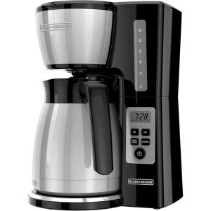 imageBLACKDECKER 12Cup Thermal Programmable Coffee maker Brew Strength Selector Autoclean Black and SilverCM2046S