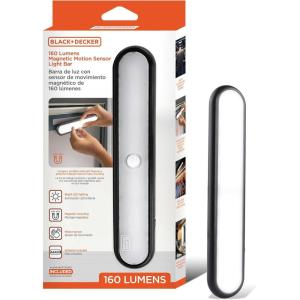 imageBLACKDECKER 160LM LED Light Bar Touchless Motion Sensor Magnetic Mount Powered with AAA Batteries Slim and Portable Design to Brighten Indoor Rooms Closets Garages Shelving 1Pack1Pack