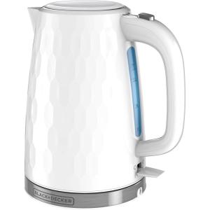 imageBLACKDECKER 17L Cordless Electric Kettle KE1560W Premium Texture Water Window Rapid Boil Auto Shutoff White