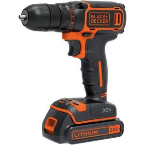 imageBLACKDECKER 20V MAX Cordless DrillDriver Kit with Battery Charger and Double Ended Bit BDCDD120CSpeed Drill