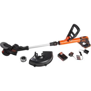 imageBLACKDECKER 20V MAX Cordless String Trimmer and Edger with Spool Battery and Charger Included 2 Speed 12 Inch LST52220V String Trimmer Kit