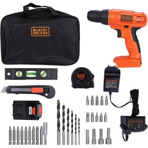 imageBLACKDECKER 20V MAX Drill ampamp Home Tool Kit 34 Piece BDCD120VA OrangeDrill  Home Tool Kit Only