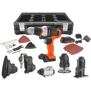 imageBLACKDECKER 20V MAX MATRIX Drill Power Tool Combo Kit 6Tool Set Cordless Tool Set BDCDMT1206KITC6Tool Combo Kit