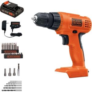 imageBLACKDECKER 20V MAX POWERCONNECT Power Drill Cordless Drill Driver Electric Screwdriver with 30 Piece Bit Set and Drivers Kit Battery and Charger Included LD120VA