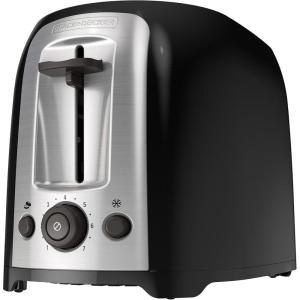 imageBLACKDECKER 2Slice Toaster TR1278B Extra Wide Slots 7 Shade Settings 850 Watts Frozen and Bagel ButtonsNoir