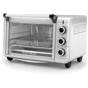 imageBLACKDECKER 6Slice Crisp N Bake Air Fry Toaster Oven TO3215SS 5 Cooking Functions 60 Minute Timer Stainless Steel
