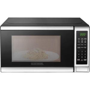 imageBLACKDECKER EM031MB11 Digital Microwave Oven with Turntable PushButton Door Child Safety Lock 1000W 11cuft Black ampamp Stainless Steel 11 Cuft07 Cuft