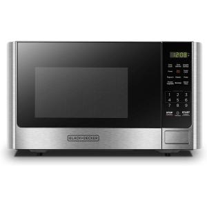 imageBLACKDECKER EM036AB14 Digital Microwave Oven with Turntable PushButton Door Child Safety Lock Stainless Steel 14 Cuft09 CuFt
