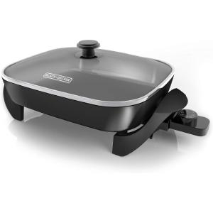 imageBLACKDECKER Electric Skillet Variable Temperature Control Nonstick Cooking Surface Dishwasher Safe Tempered Glass Lid 12quotx15quot12 x 15