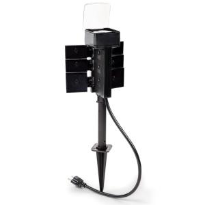 imageBLACKDECKER Garden Timer Stake with 6 Grounded Outlets  Waterproof Outlet Timer with 30Minute Intervals for Lights Tools  Outdoor Power Stake with Overload Protection  Premium Light Timers