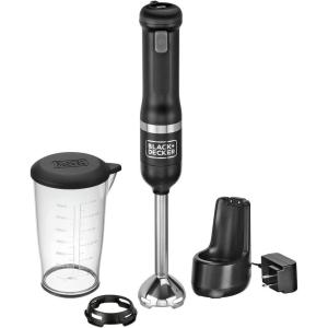 imageBLACKDECKER Kitchen Wand Cordless Immersion Blender Hand Blender with Charging Dock Grey BCKM1011K01Black