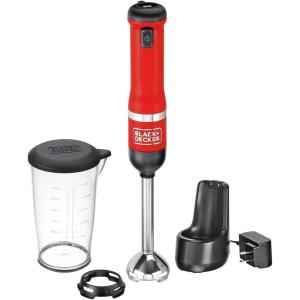 imageBLACKDECKER Kitchen Wand Cordless Immersion Blender Hand Blender with Charging Dock Grey BCKM1011K01Red
