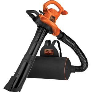 imageBLACKDECKER Leaf Blower Leaf Vacuum and Mulcher 3 in 1 Backpack Blowers for Lawn Care250 mph Airflow 400 cfm Delivery Power Reusable Bag Included Corded BEBL7000