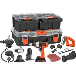 imageBLACKDECKER MATRIX 20V MAX Power Tool Kit Includes Cordless Drill 8 Attachments and Storage Case BDCDMT1208KITC1