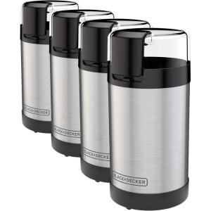 imageBLACKDECKER One Touch Coffee Grinder 23 Cup Coffee Bean Capacity Spice Grinder One Touch PushButton Control 150 Watts Stainless Steel Blades23 Cup Coffee Bean Capacity Pack of 4