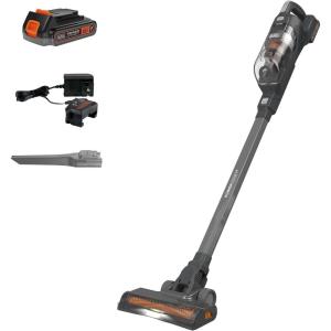 imageBLACKDECKER POWERSERIES 20V MAX Cordless Vacuum Cleaner Stick Vacuum Rechargeable with LED Floor Lights AntiTangle Lightweight Removable Battery BHFEA18D1GrayOrange Vac