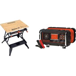 imageBLACKDECKER Portable Workbench Workmate Folding Workbench 550 lb Capacity with Clamps for Woodworking WM425AwBench Charger