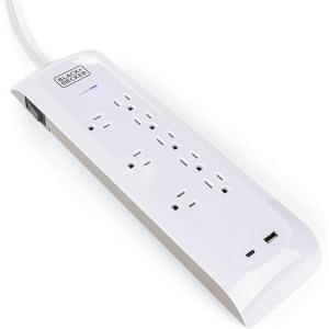 imageBLACKDECKER Power Strip Extension Cord with 8 Grounded Outlets USB Port USBC Port 55 ft Cable  Indoor Charging Station Outlet Strip with Flat Plug  Premium Electrical Outlets ampamp Accessories8 outlets
