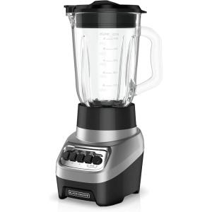 imageBLACKDECKER PowerCrush MultiFunction Blender with 6Cup Glass Jar 4 Speed Settings SilverCountertop Blenders